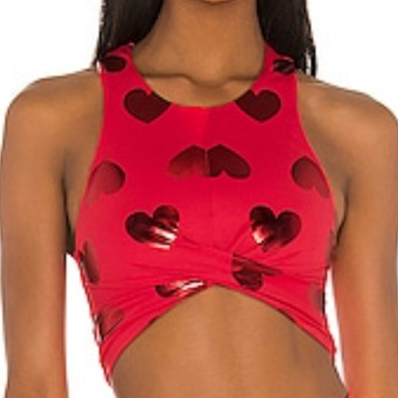 Beach Riot Tops - Beach Riot Heart Riot Top in Red Women's Size XS